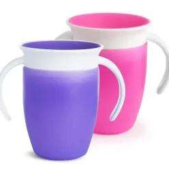 Health Safety|Munchkin - 2Pk Miracle 360° Trainer Cup, Pink/Purple - cutbabycare.com | baby boutique & care hub