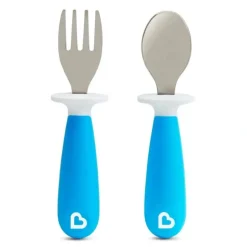 Shop All|Munchkin Raise Toddler Fork & Spoon Set Toddler Utensils - Blue - cutbabycare.com | baby boutique & care hub