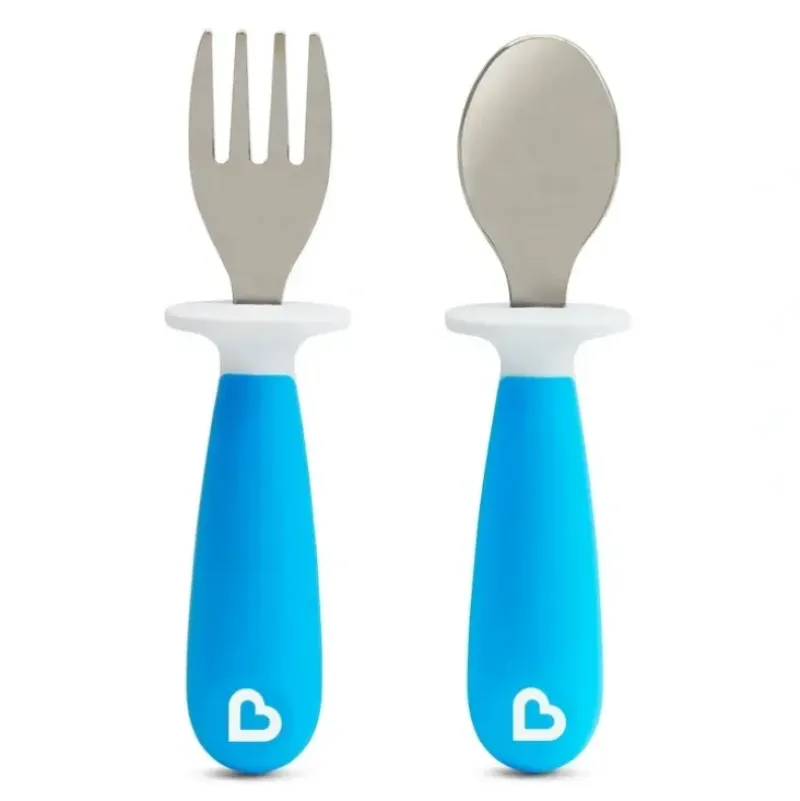 Shop All|Munchkin Raise Toddler Fork & Spoon Set Toddler Utensils - Blue - cutbabycare.com | baby boutique & care hub