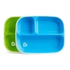 Shop All|Munchkin Splash Divided Plates 2-Pack, Blue/Green - cutbabycare.com | baby boutique & care hub