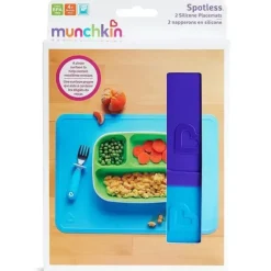 Shop All|Munchkin Spotless Silicone Placemats - 2 Pack (Purple/Blue) - cutbabycare.com | baby boutique & care hub