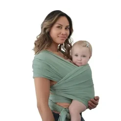 Health Safety|Mushie - 100% Organic Cotton Baby Wrap Carrier, Roman Green - cutbabycare.com | baby boutique & care hub