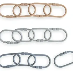 Car Seats|Mushie - Baby Chain Link Rings Toy 12 Count, Multiuse Car Seat Stroller Connecting Toy, Natural, Stone, Tradewinds - cutbabycare.com | baby boutique & care hub
