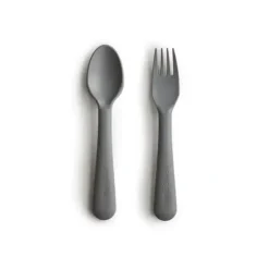 Shop All|Mushie - Dinnerware Fork And Spoon Set (Smoke) - cutbabycare.com | baby boutique & care hub