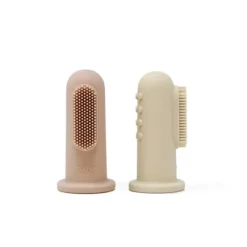 Shop All|Mushie - Finger Toothbrush (Shifting Sands/Blush) - cutbabycare.com | baby boutique & care hub