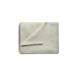 Shop All|Mushie - Knitted Pointelle Baby Blanket - Ivory - cutbabycare.com | baby boutique & care hub