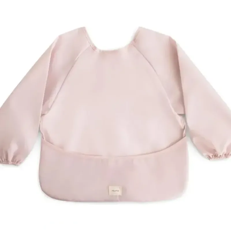 Shop All|Mushie - Long Sleeve Baby Bib, Waterproof Fabric, Adjustable Fit for Ages 6-24 Months, Blush - cutbabycare.com | baby boutique & care hub