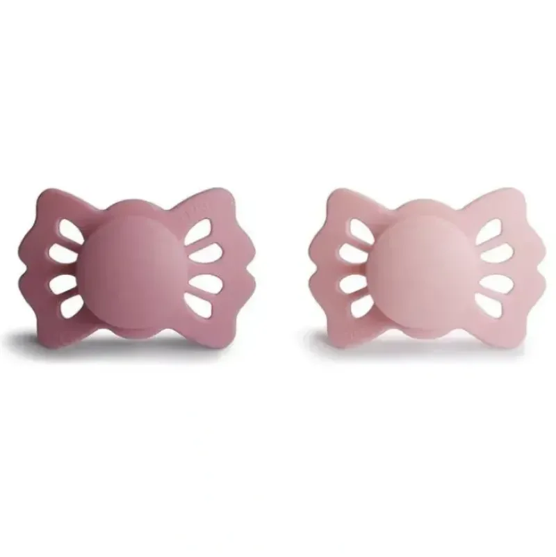 Shop All|Mushie - 2Pk Cedar/Baby Pink Lucky Symmetrical Silicone Pacifier, 0/6M - cutbabycare.com | baby boutique & care hub