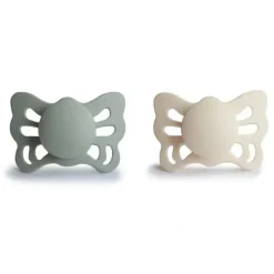 Shop All|Mushie - 2Pk Cream/Sage Butterfly Anatomical Silicone Pacifier, 0/6M - cutbabycare.com | baby boutique & care hub