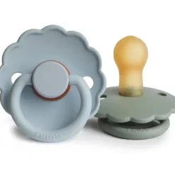 Shop All|Mushie - 2Pk Frigg Daisy Natural Rubber Baby Pacifier, Powder Blue/Sage, 0/6M - cutbabycare.com | baby boutique & care hub