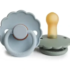 Shop All|Mushie - 2Pk Frigg Daisy Natural Rubber Baby Pacifier, Powder Blue/Sage, 6/18M - cutbabycare.com | baby boutique & care hub