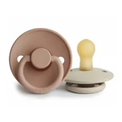 Shop All|Mushie - 2Pk Frigg Natural Rubber Pacifier, Sandstone & Rose Gold, 0/6M - cutbabycare.com | baby boutique & care hub