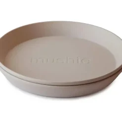 Shop All|Mushie - 2Pk Round Dinnerware Plates Set, Vanilla - cutbabycare.com | baby boutique & care hub