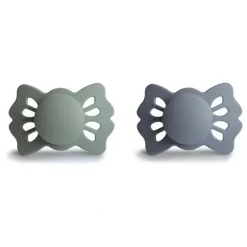 Shop All|Mushie - 2Pk Sage/Great Gray Lucky Symmetrical Silicone Pacifier, 0/6M - cutbabycare.com | baby boutique & care hub