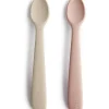 Shop All|Mushie - 2Pk Silicone Feeding Spoons, Blush/Shifting Sand - cutbabycare.com | baby boutique & care hub