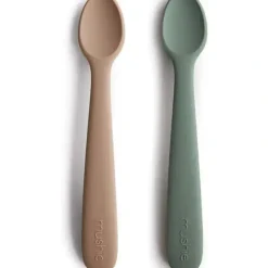 Shop All|Mushie - 2Pk Silicone Feeding Spoons, Dried Thyme/Natural - cutbabycare.com | baby boutique & care hub