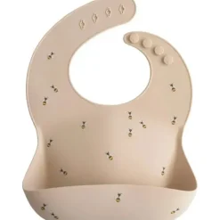 Shop All|Mushie - Silicone Baby Bib, Adjustable Fit Waterproof, Bees - cutbabycare.com | baby boutique & care hub