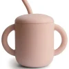Shop All|Mushie - Silicone Baby Training Cup & Straw, Blush - cutbabycare.com | baby boutique & care hub