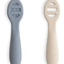 Shop All|Mushie - Silicone First Feeding Baby Spoons, 2 Pack, Tradewinds, Shifting Sand - cutbabycare.com | baby boutique & care hub