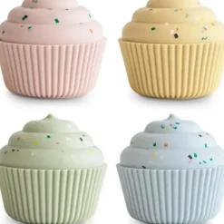 Bath Potty|Mushie - Silicone Mix and Match Cupcake Toy 4 Pack, Mold Free - cutbabycare.com | baby boutique & care hub