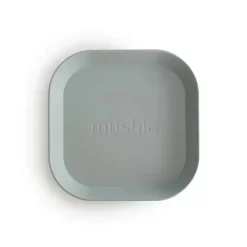 Shop All|Mushie - Square Dinnerware Baby Plates- Set Of 2 - Sage - cutbabycare.com | baby boutique & care hub