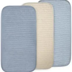 Shop All|Mushie - Waterproof Changing Pad Liners, 100% Organic Cotton, Set of 3, Blue Combo - cutbabycare.com | baby boutique & care hub