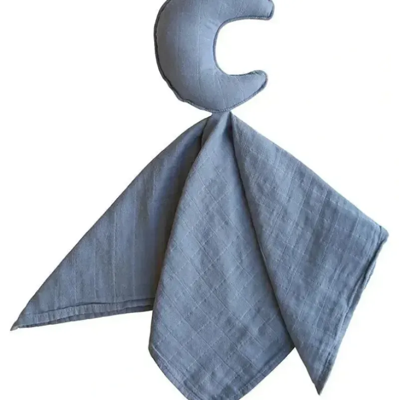 Shop All|Mushie Lovely Blanket Moon Lovey - Tradewinds Blue - cutbabycare.com | baby boutique & care hub