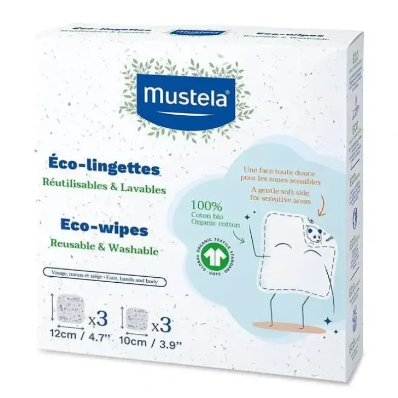 Shop All|Mustela - 6Ct Reusable & Washable Baby Eco-Wipes - cutbabycare.com | baby boutique & care hub