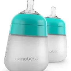 Nanobebe - 2Pk Flexy Silicone Baby Bottle 9Oz, Teal - cutbabycare.com | baby boutique & care hub* Sale