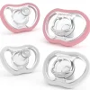 Nanobebe - 4Pk Pink & White Flexy Active Baby Pacifiers 4/36M - cutbabycare.com | baby boutique & care hub* Cheap