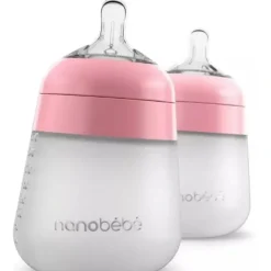Nanobebe - 2Pk Silicone Baby Bottle 9Oz, Pink - cutbabycare.com | baby boutique & care hub* New