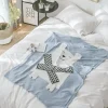 New Kids Children Cotton Knitted Blanket 110x130cm Bear Design Pram Blanket - cutbabycare.com | baby boutique & care hub* Best Sale