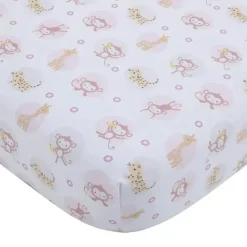 Nojo - Sweet Jungle Friends Fitted Crib Sheet - cutbabycare.com | baby boutique & care hub* New