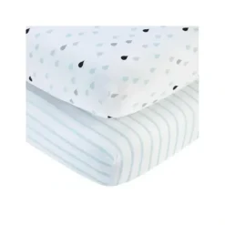 Shop All|Nojo Little Love 2-Pack Happy Little Clouds Fitted Crib Sheet - cutbabycare.com | baby boutique & care hub