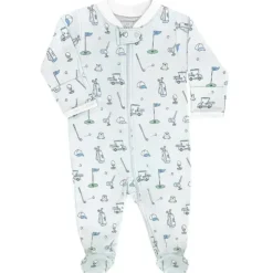 Noomie - Baby Boy Let's Golf Zipper Footie, Blue - cutbabycare.com | baby boutique & care hub* Discount