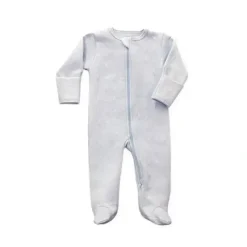 Noomie - Baby Boy Zipper Footie Light Blue Stars Jacquard - cutbabycare.com | baby boutique & care hub* Store