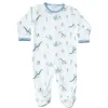 Noomie Snap Footie Dinos, White & Blue - cutbabycare.com | baby boutique & care hub* Discount