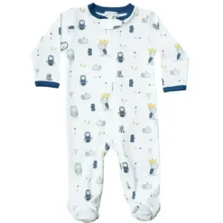 Noomie Zipper Footie Blue Owls - cutbabycare.com | baby boutique & care hub* Fashion