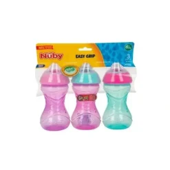 Nuby - Cup 3 Pk Clik-It Soft Spout 10 Oz, Purple/Pink/Aqua - cutbabycare.com | baby boutique & care hub* Online