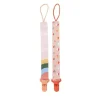 Nuby - Girl 2Pk Printed Fabric Pacifier Clip Holder With Plastic Clip, Peach - cutbabycare.com | baby boutique & care hub* Sale