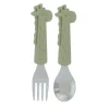 Nuby - Silicone Stainless Steel Giraffe Fork & Spoon - Green - cutbabycare.com | baby boutique & care hub* Flash Sale
