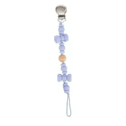 Nuby - Silicone/Wood Beaded Pacifier Clip Holder With Stainless Steel Clip, Bowtie - cutbabycare.com | baby boutique & care hub* Cheap