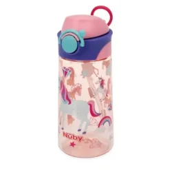Nuby - Thirsty Kids 15Oz Flip-It Bolt Unicorns Pink - cutbabycare.com | baby boutique & care hub* New