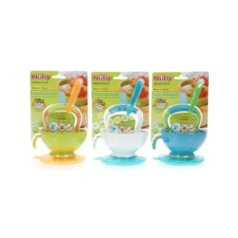 Nuby Garden Fresh Masher and Bowl with Lid, Colors May Vary - cutbabycare.com | baby boutique & care hub* Outlet