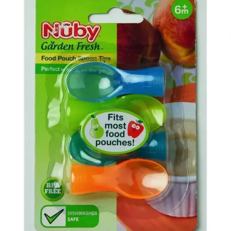 Nuby Garden Fresh 4-Pack Food Pouch Spoon Tips - cutbabycare.com | baby boutique & care hub* Online