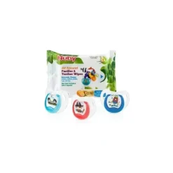 Nuby 3Pk Small Massaging Baglet Baby Pacifiers & Pacifier Wipes Set - cutbabycare.com | baby boutique & care hub* Outlet