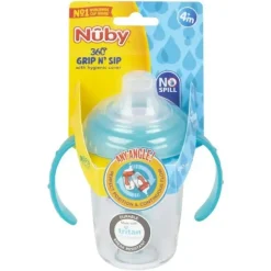 Nuby Tritan Spout Drinking Cup w/ Handles & 360 Straw 240ml 3m+ Assorted - cutbabycare.com | baby boutique & care hub* Outlet