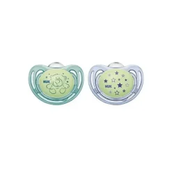 Nuk - 2 Pk Boy Pacifier Airflow Glow In Dark, Size 1 - cutbabycare.com | baby boutique & care hub* Cheap