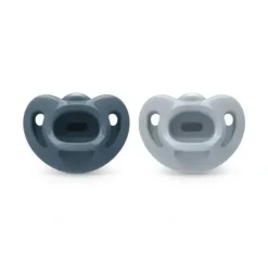 Nuk - 2Pk Girl Comfy 100% Silicone Pacifier, 0/6M, Midnight Mist - cutbabycare.com | baby boutique & care hub* Cheap