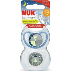 NUK Space Baby Dummy 0-6m, With Extra Ventilation, BPA-Free Silicone, 2 Pack - Assorted - cutbabycare.com | baby boutique & care hub* Online